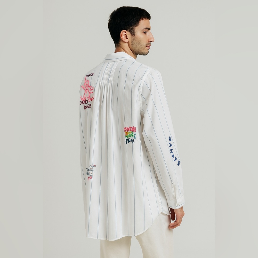 Vilagallo Designer Embroidered Shirt – Made in Portugal – Size EU 42 USM/L SS